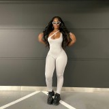SC Single Shoulder Solid Casual Jumpsuit GAXB-A011JP