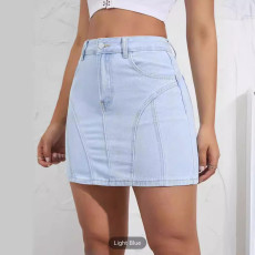 SC Fashion Solid Denim Half Body Skirt GKNF-TS-2324