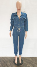 SC Fashion 3/4 Sleeve Denim Jumpsuit GKNF-TSJ--7502