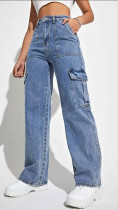 SC Loose Washed Pockets Staight Jeans GKNF-TSX-9051