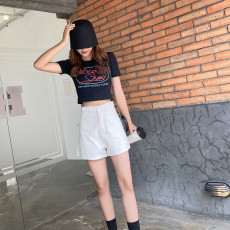 SC White Fashion Loose Denim Shorts GKNF-TS2010