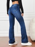 SC Fashion Washed Micro Flare Jeans GKNF-TSJY-2314