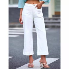 SC Solid Color Wide Leg Nine-Point Jeans GKNF-TSXF-2455-1