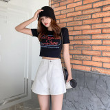 SC White Fashion Loose Denim Shorts GKNF-TS2010