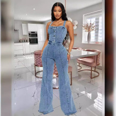 SC Casual Denim Sling Washed Jumpsuit GKNF-TSJ-3545