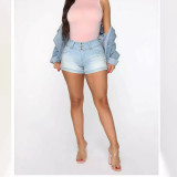 SC Fashion High Waist Button Denim Short GKNF-TS-1030