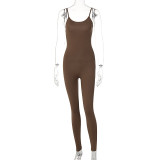 SC Solid Color Yoga Sport Sling Jumpsuit GYSL-19927