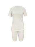 SC Solid Color Short Sleeve Sport 2 Piece Shorts Set GYSL-999