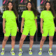 SC Solid Color Short Sleeve Sport 2 Piece Shorts Set GYSL-999