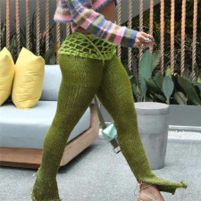 SC Low Rise Tied Skinny Solid Color Knit Pants XEF-49097