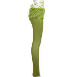 SC Low Rise Tied Skinny Solid Color Knit Pants XEF-49097