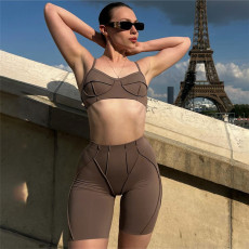 SC Sexy Sling Vest And Tight Shorts 2 Piece Set XEF-49155