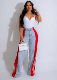 SC Spliced Three-stripe Wide-leg Jeans ZSD-0668