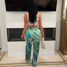 SC Print Tassel Casual Staight Pants ZSD-0682