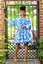 SC Sexy Print Long Sleeve Loose Mini Dress NY-10827