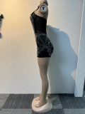 SC Hot Drill See Through Backless Romper NY-3209