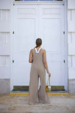 SC Solid Color Loose Wide Leg Back Pant Jumpsuit SFY-2779