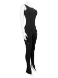 SC Threaded Single Sleeve Skinny Jumpsuit CH-HR24045