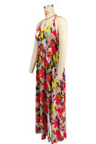 SC Sexy Halter Print Backless Split Maxi Dress XHXF-421