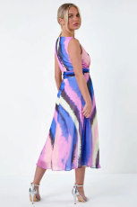 SC Sleeveless Print Slim Midi Dress XHXF-418