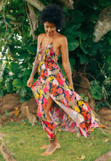 SC Sexy Halter Print Backless Split Maxi Dress XHXF-421