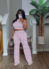 SC Sleeveless Print Wide Leg Pants 2 Piece Set SFY-2781