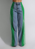 SC Spliced Three-stripe Wide-leg Jeans ZSD-0668