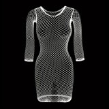 SC Mesh O Neck Sexy Nightgown Erotic Mesh Dress GYDE-401
