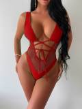 SC Mesh Patchwork Tie Up One-piece Swimsuit DYSC-DY0109141