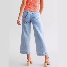 SC Fashion Zipper Loose Wide Leg Jeans GKNF-TSXF-2466