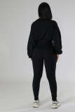 SC Hooded Loose Long Sleeve Top Skinny Pants Sport Set SFY-502