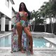 SC Floral Print Bikini Swimsuit Three Piece Set LSL-6066