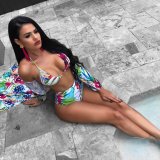 SC Floral Print Bikini Swimsuit Three Piece Set LSL-6066