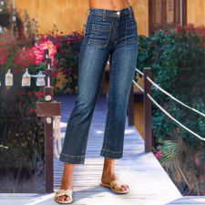 SC Casual Loose Nine-minute Pants Washed Jeans(Without Belt) GKNF-TSYJ-2045