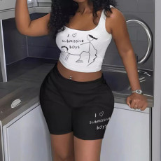 SC Casual Print Short Sleeve Shorts 2 Piece Set GXJL-H0005