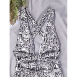 SC Snake Print Backless Tight One Piece Swimsuit DYSC-DY3111194