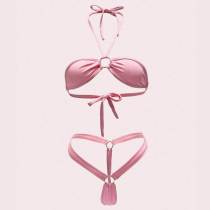 SC Sexy Solid Color Tie Up Swimsuit 2 Piece Set DYSC-DY23A894YYB091213