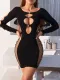 SC See-through Hollow Erotic Long Sleeve Bodycon Dress GYDE-710