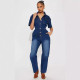 SC Fashion Single-breasted Washed Denim Jumpsuit GKNF-3575