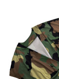 SC V Neck Camouflage Print Sleeveless Midi Dress LSD-2145