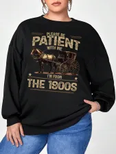 SC Plus Size Long Sleeve Print O Neck Sweatshirts FOSF-8391