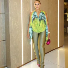 SC Deep V Backless Strappy Sleeveless Printed Top XEF-51335