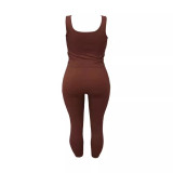 SC Sexy Solid Tank Tops Pants Sport 2 Piece Set LSD-135444