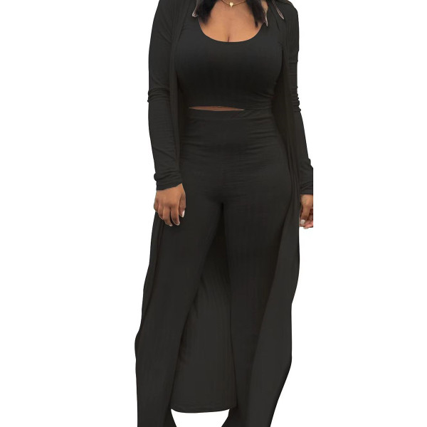SC SSolid Color Sexy Long Sleeve Three Piece Pants Set LSD-1311