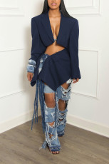 SC Sexy Short Suit Denim Tie Up Skirt Set ZSD-0694