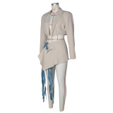 SC Sexy Short Suit Denim Tie Up Skirt Set ZSD-0694