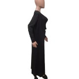 SC SSolid Color Sexy Long Sleeve Three Piece Pants Set LSD-1311