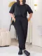 SC Solid Color Short Sleeve Two Piece Pants Set ZDF-31352
