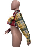 SC Fashion Plaid Tweed Buttoned Lapel Small Jacket BGN-350