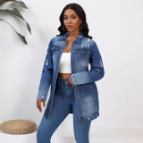 SC Washed Fashion Ripped Denim Jacket GKNF-TSC-814